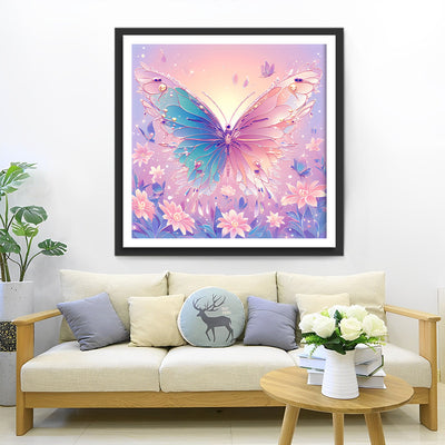 Blue-Pink Butterfly Diamond Painting