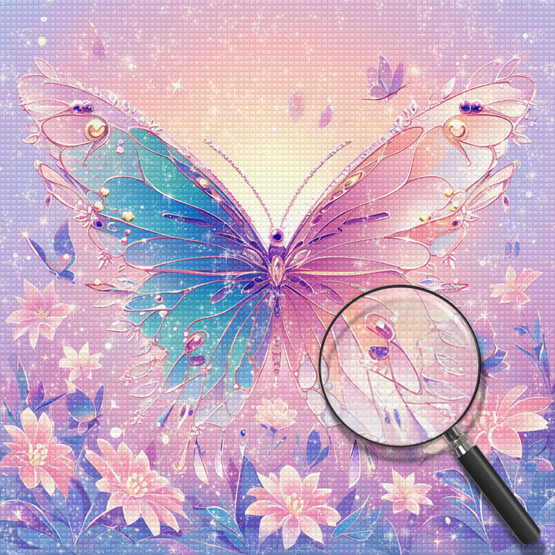 Blue-Pink Butterfly Diamond Painting