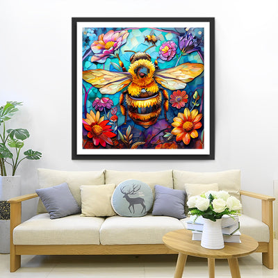 Bee and Flowers Diamond Painting