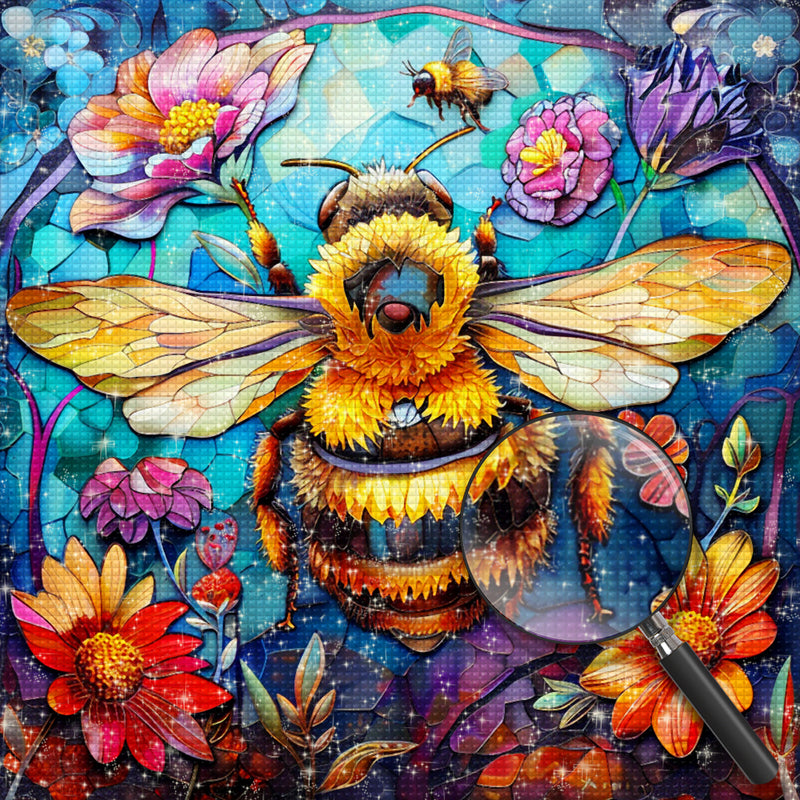 Bee and Flowers Diamond Painting