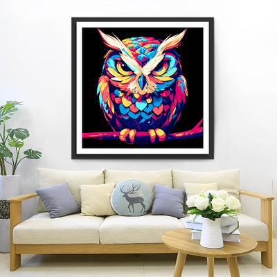 Abstract Owl in the Darkness Diamond Painting