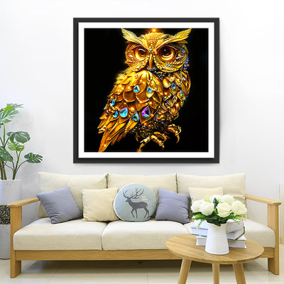 Gold Owl with Jewellery Diamond Painting