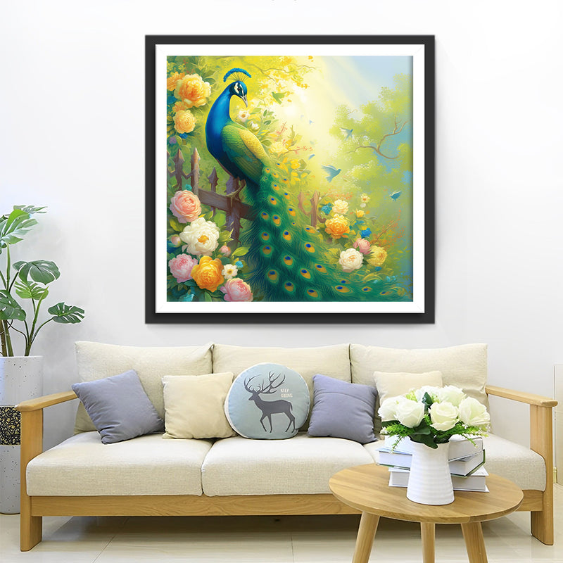 Peacock in Spring Diamond Painting