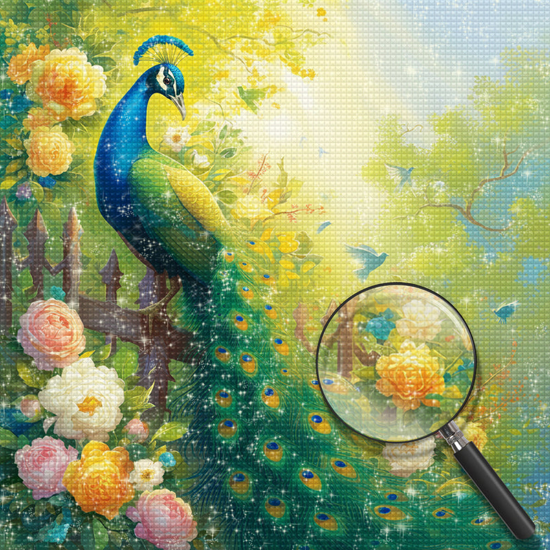 Peacock in Spring Diamond Painting