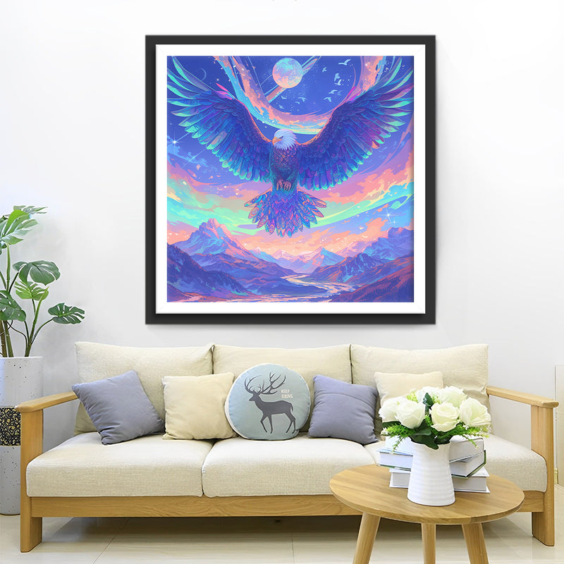 Flying Eagle and Mountain Diamond Painting