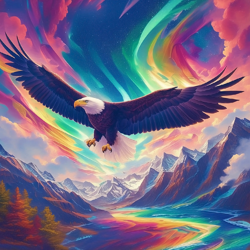 Flying Eagle and Colorful Sky Diamond Painting