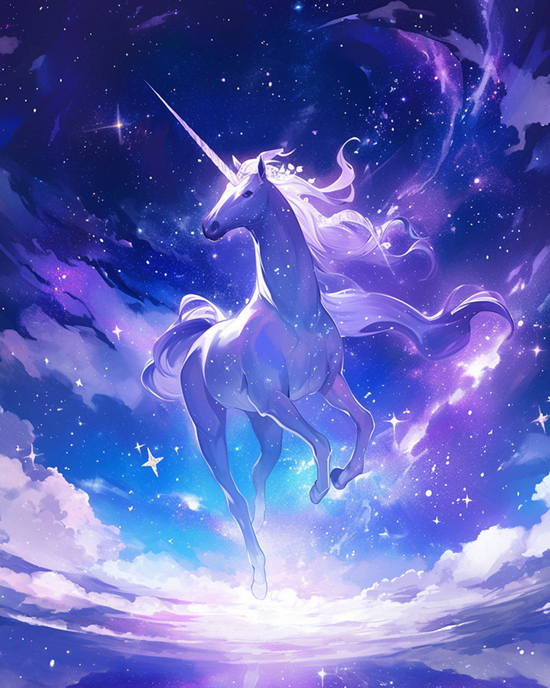 Unicorn and Purple Sky Diamond Painting