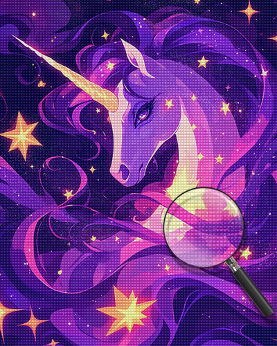 Cartoon Purple Unicorn Diamond Painting