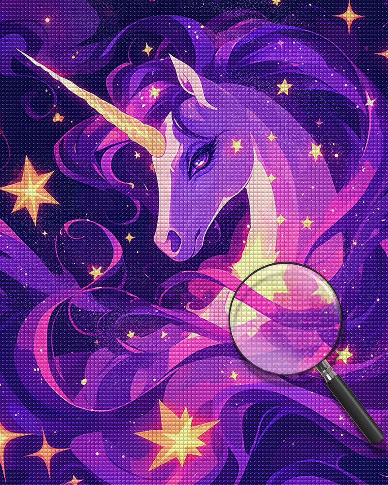 Cartoon Purple Unicorn Diamond Painting