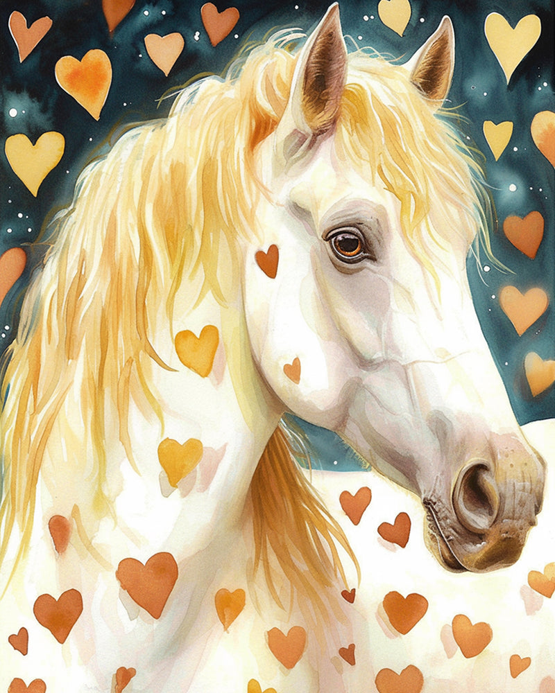 Horse with Blond Hair Diamond Painting