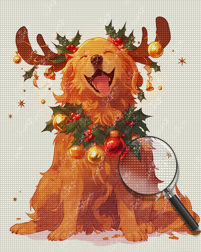 Christmas Golden Retriever Diamond Painting