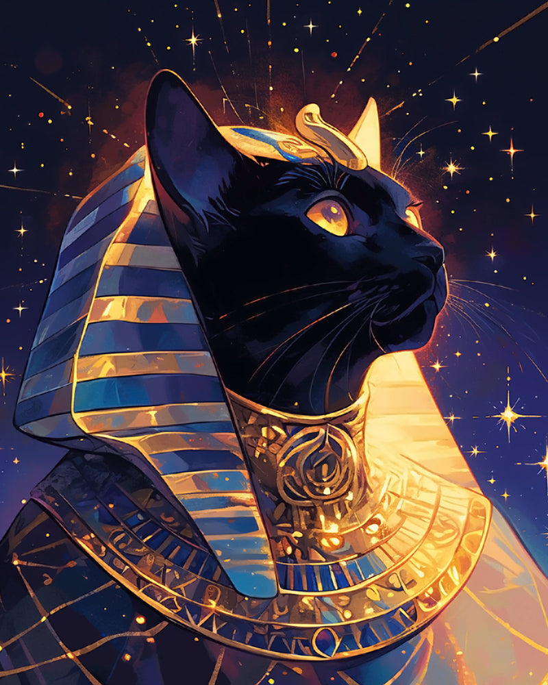 Egyptian Pharaoh Black Cat Diamond Painting