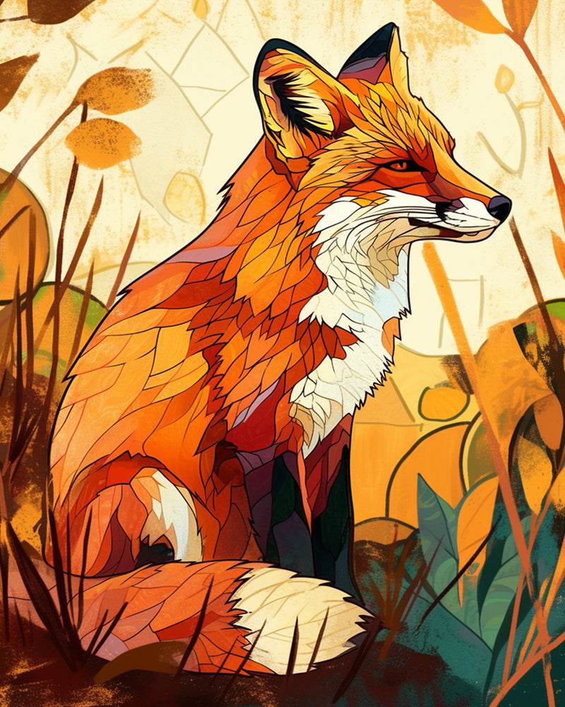 Abstract Fox Diamond Painting