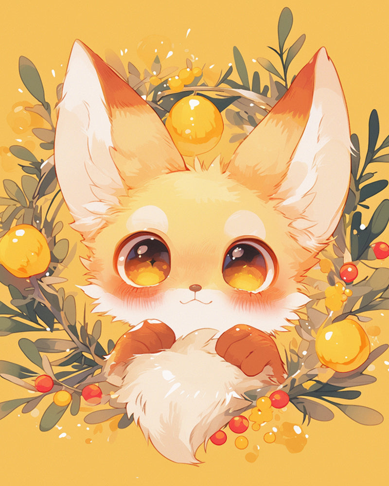 Cute Golden Fox Diamond Painting