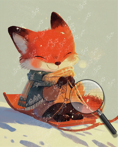 Skiing Fox Diamond Painting