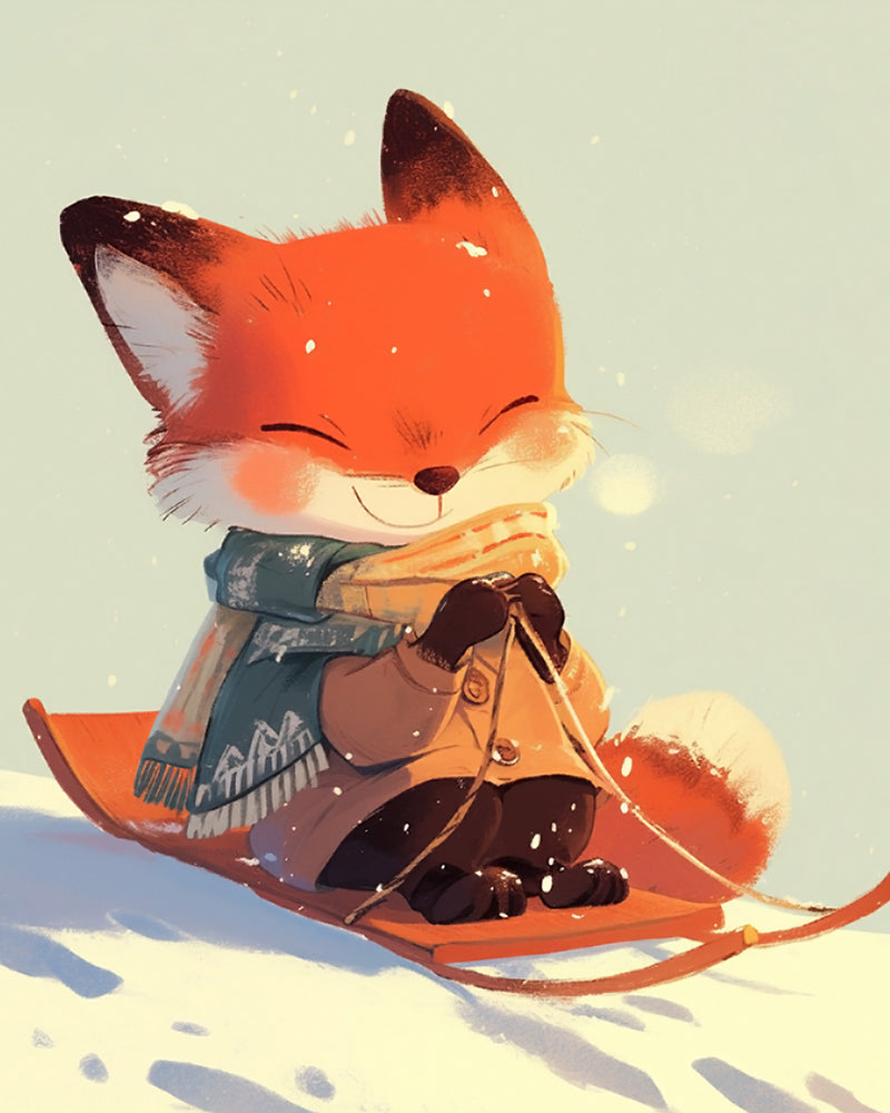 Skiing Fox Diamond Painting