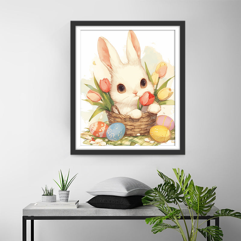 Rabbit, Tulips and Easter Eggs Diamond Painting