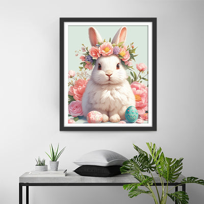 Rabbit with Flowers Diamond Painting