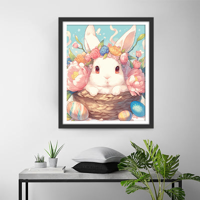 Bunny, Flowers and Easter Eggs Diamond Painting