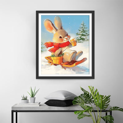 Skiing Rabbit Diamond Painting