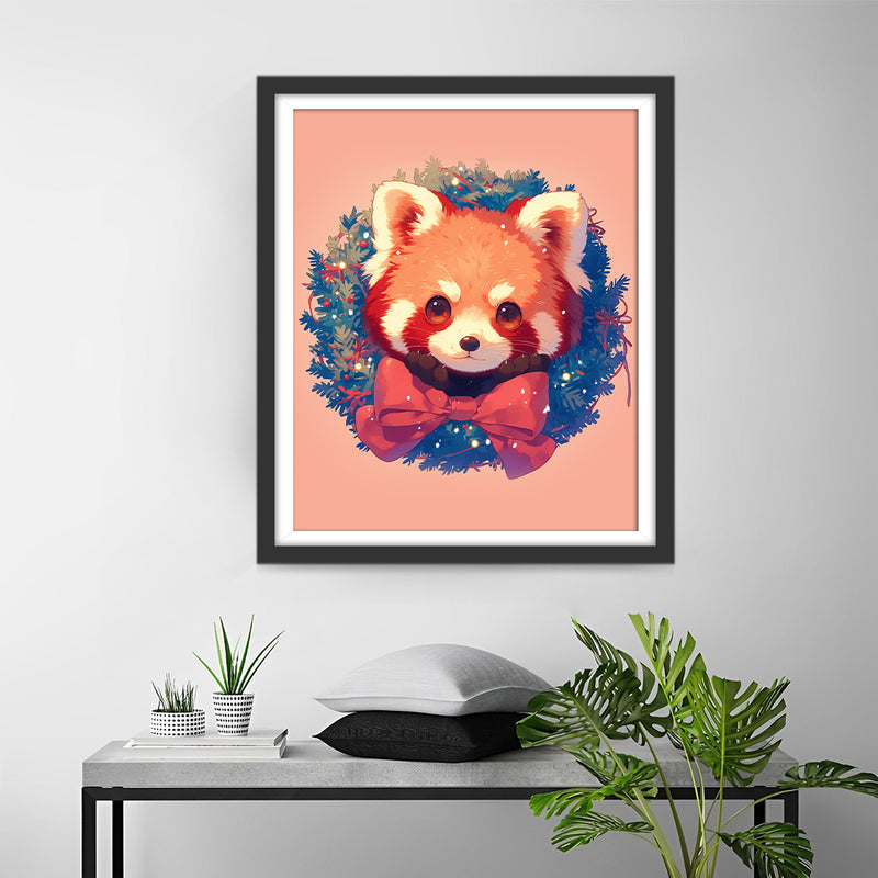 Christmas Red Panda Diamond Painting