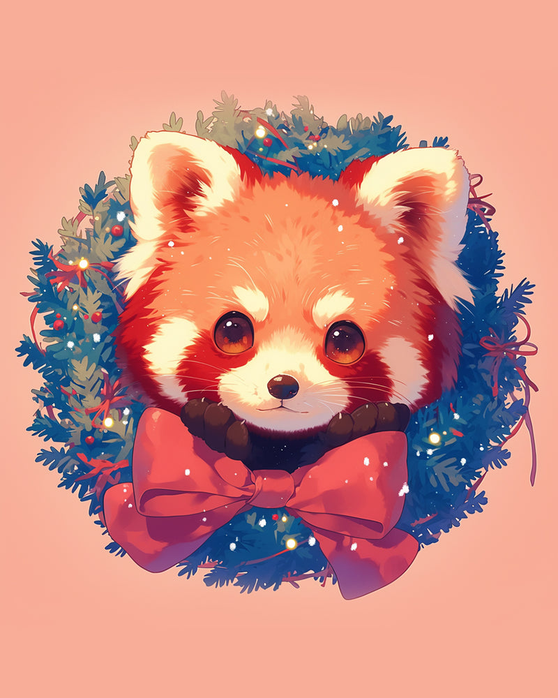 Christmas Red Panda Diamond Painting