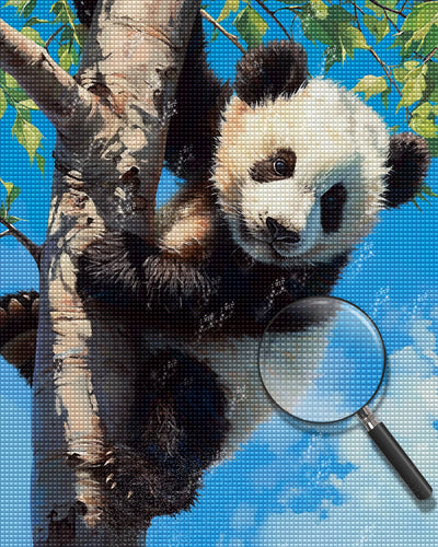 Panda Climbing a Tree Diamond Painting