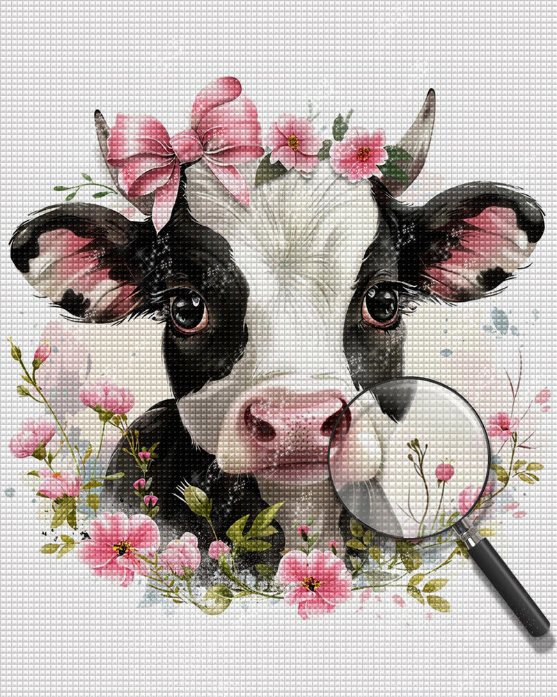 Little Cow with a Pink Bow Diamond Painting