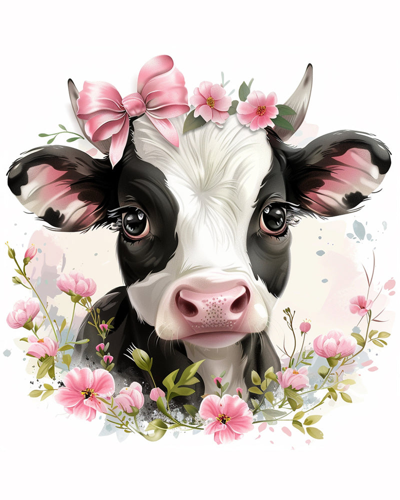 Little Cow with a Pink Bow Diamond Painting