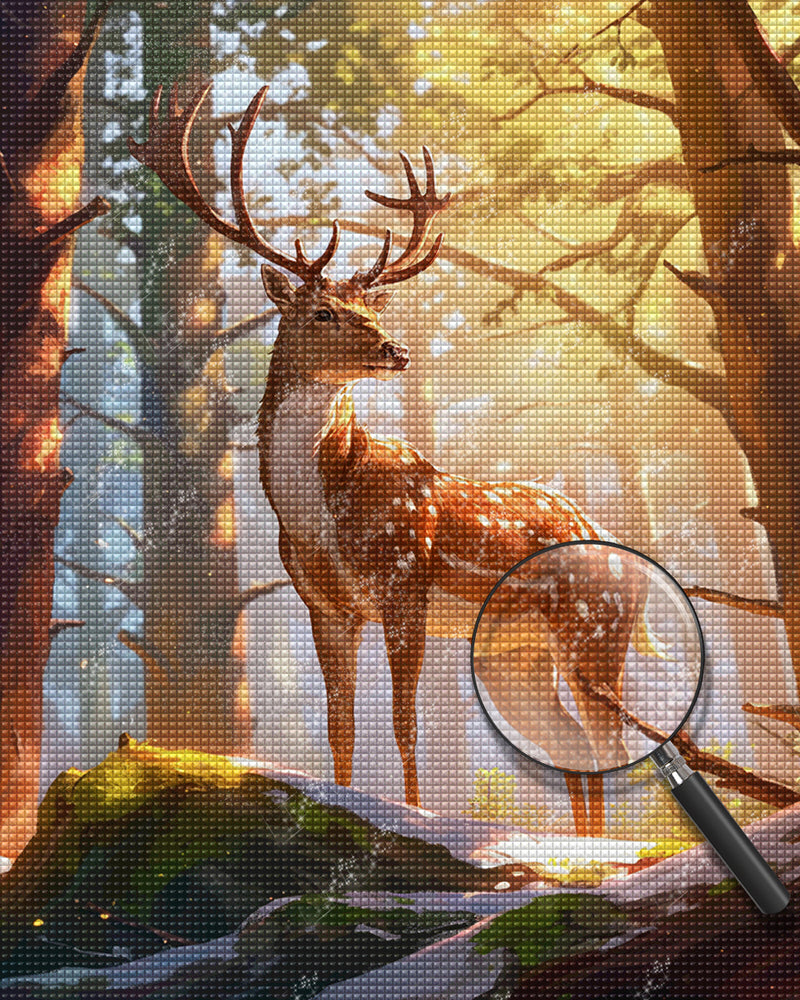 Deer in the Forest Diamond Painting