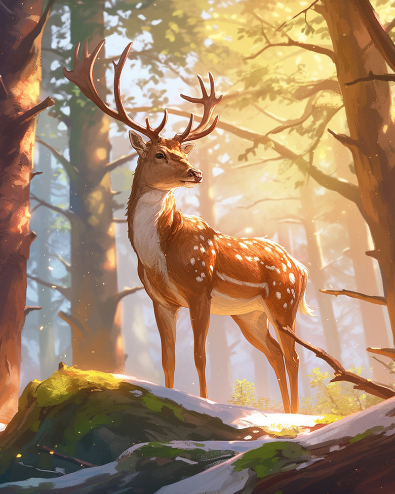 Deer in the Forest Diamond Painting