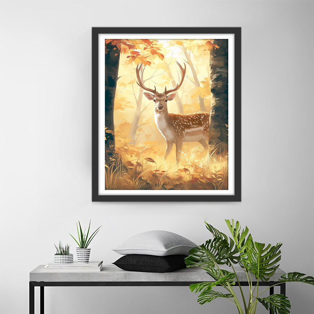 Deer in the Forest Diamond Painting