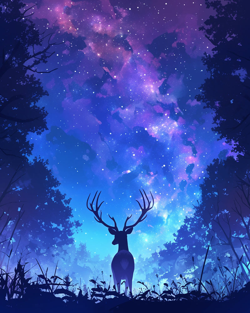 Deer and Starry Sky Diamond Painting