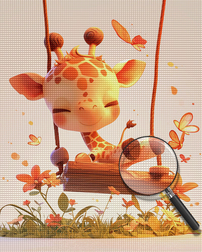 Giraffe on a Swing Diamond Painting