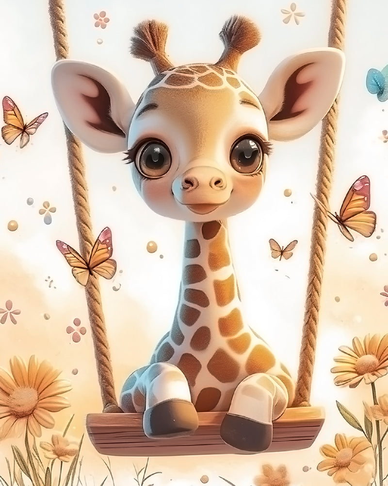 Giraffe on a Swing Diamond Painting