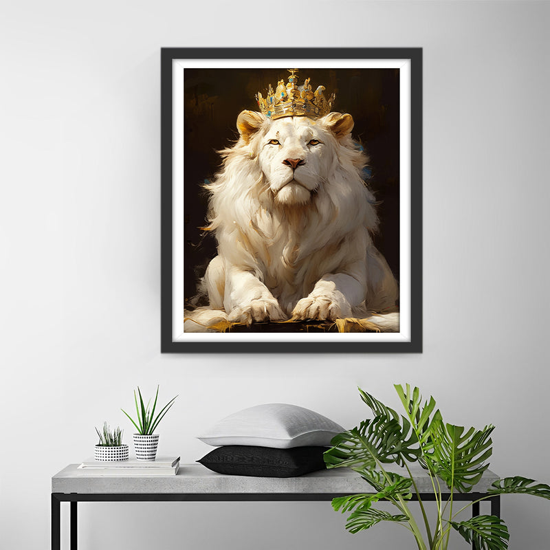 The White Lion with the Crown Diamond Painting