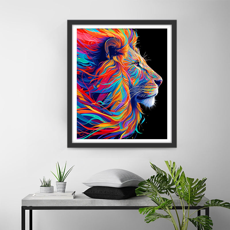 Abstract Colorful Lion Diamond Painting