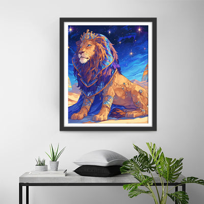 Abstract Lion under Starry Sky Diamond Painting