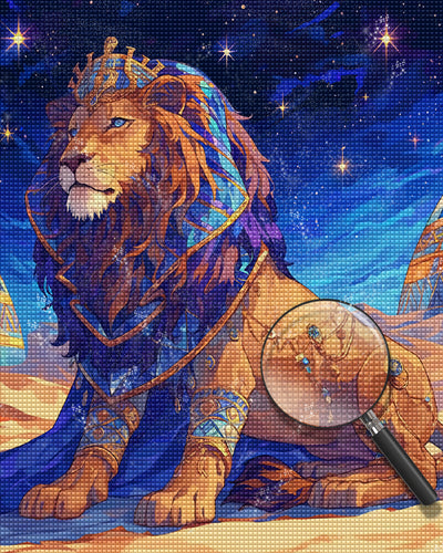 Abstract Lion under Starry Sky Diamond Painting