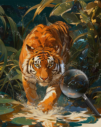 Tiger in the Jungle Diamond Painting