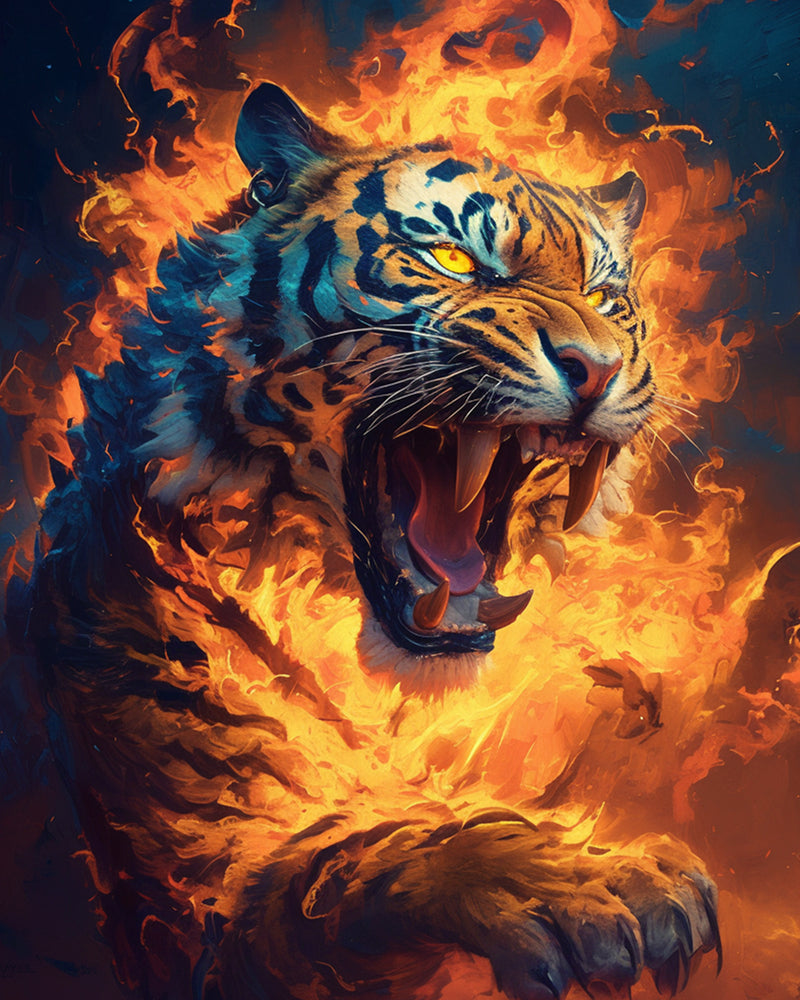 Tiger Fire Diamond Painting