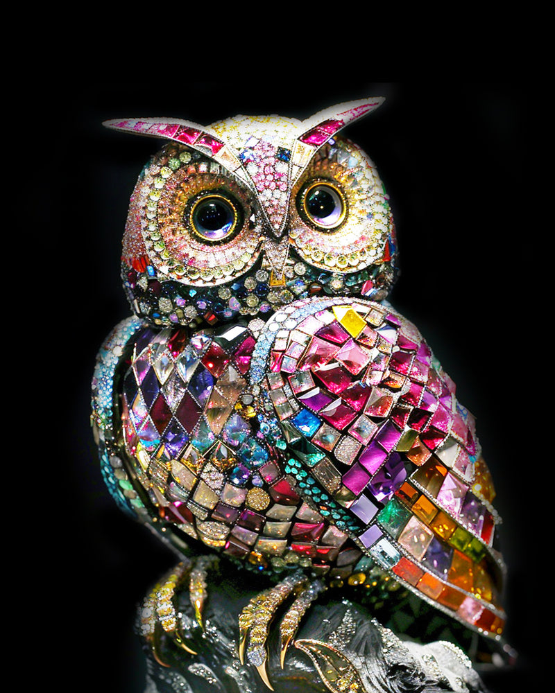 Owl with Jewels Diamond Painting