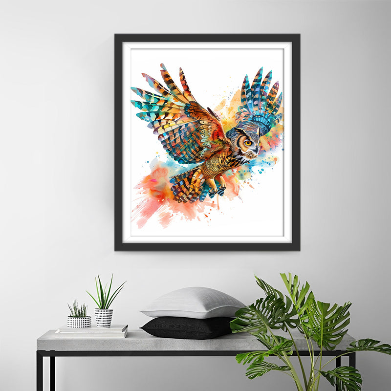 Flying Colorful Owl Diamond Painting