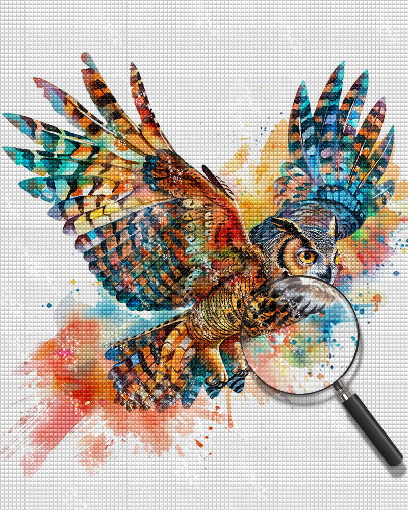 Flying Colorful Owl Diamond Painting