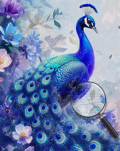 Elegant Blue Peacock Diamond Painting