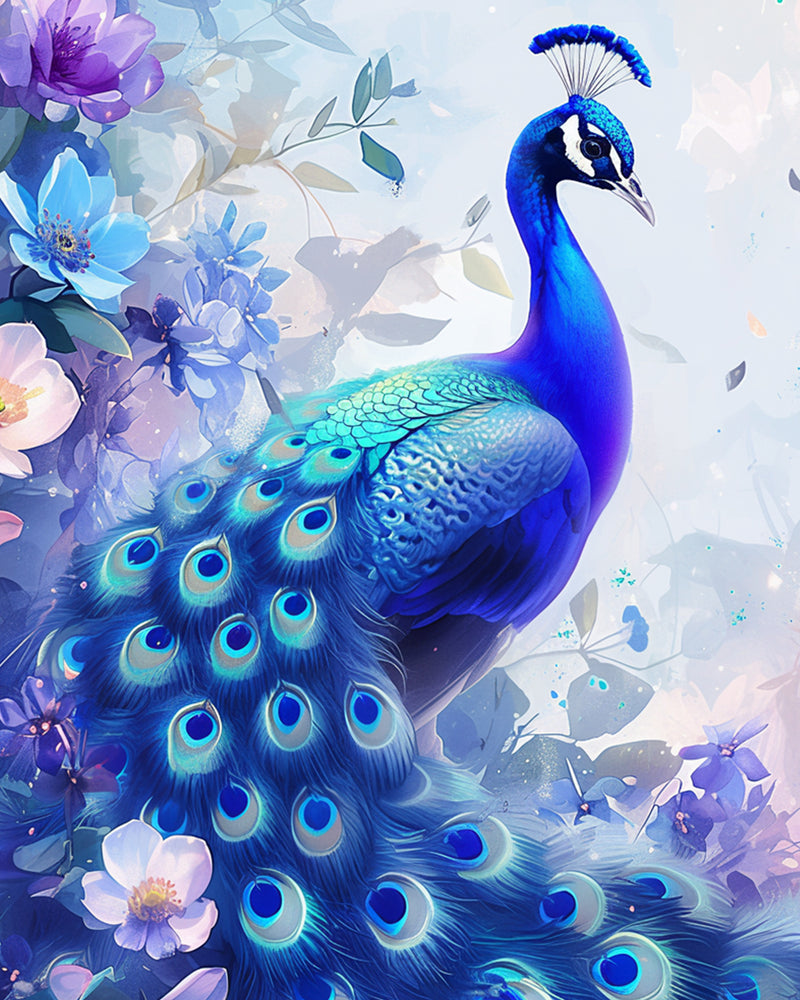 Elegant Blue Peacock Diamond Painting