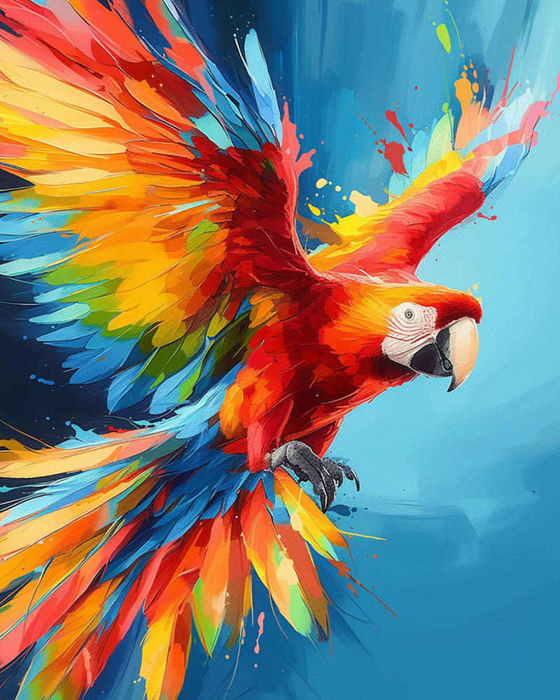 Flying Colorful Parrot Diamond Painting