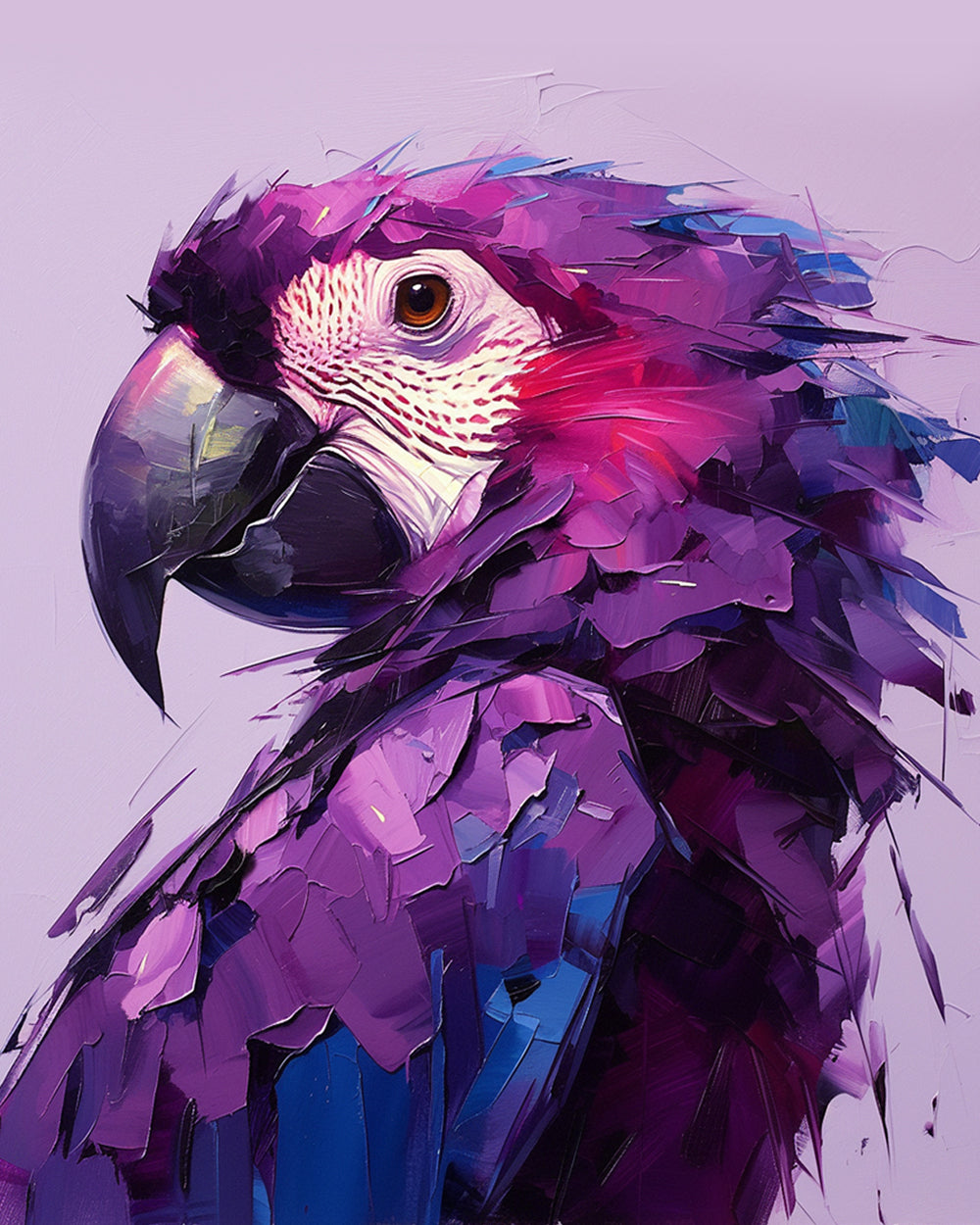 Purple Parrot Diamond Painting