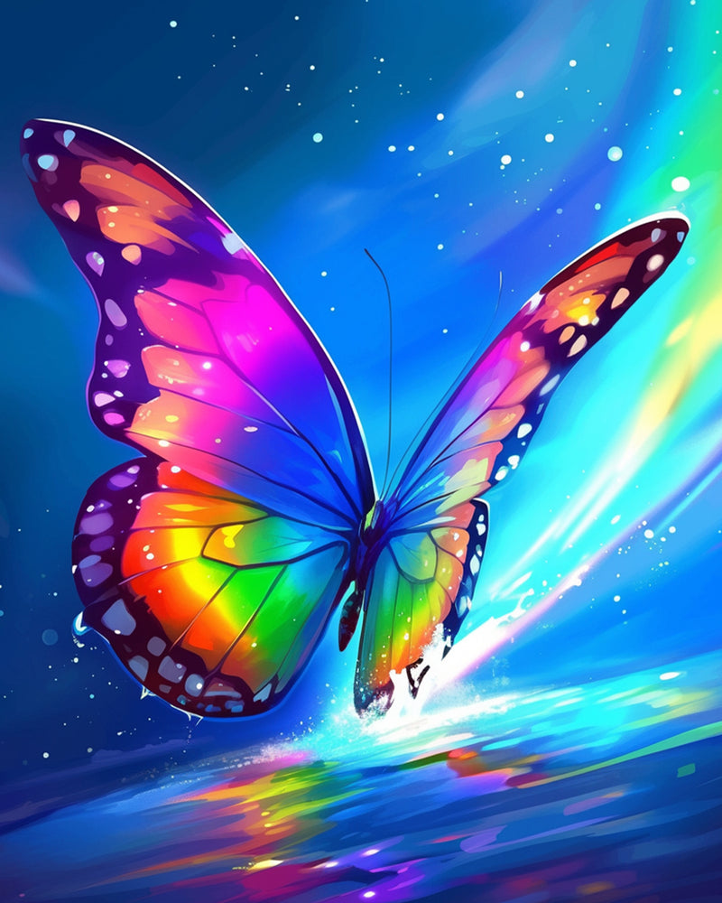 Butterfly and Beautiful Aurora Diamond Painting