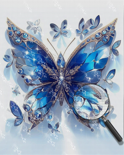 Blue Crystal Butterfly Diamond Painting